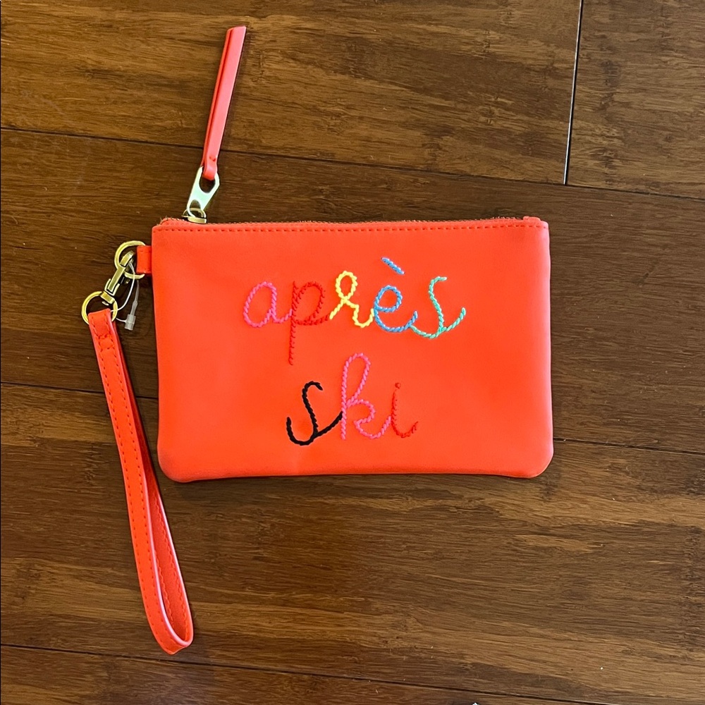 Neon Orange 'après ski' Wristlet Pouch